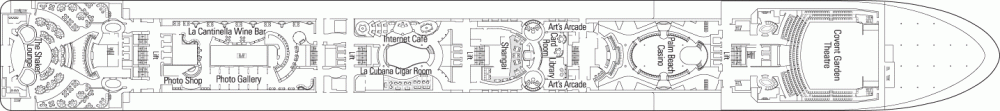 Палуба 6 - Violino на круизен кораб MSC Orchestra - разположение на каюти, ресторанти, места за забавления и спорт