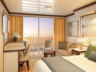 Описание на каюта Луксозни каюти с балкон на круизен кораб Royal Princess – обзавеждане, площ, разположение