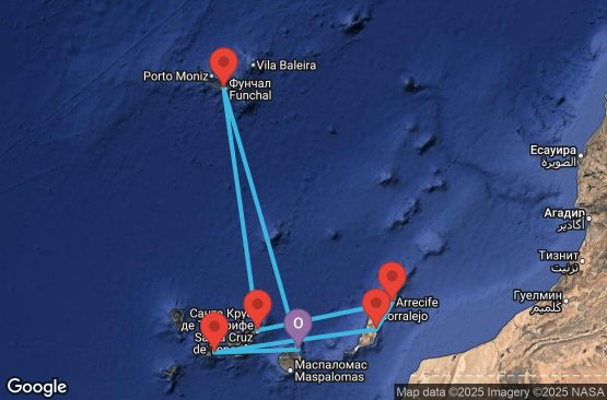 Маршрут на круиз Canary Islands, Madeira , Spain - LPA07A0Y