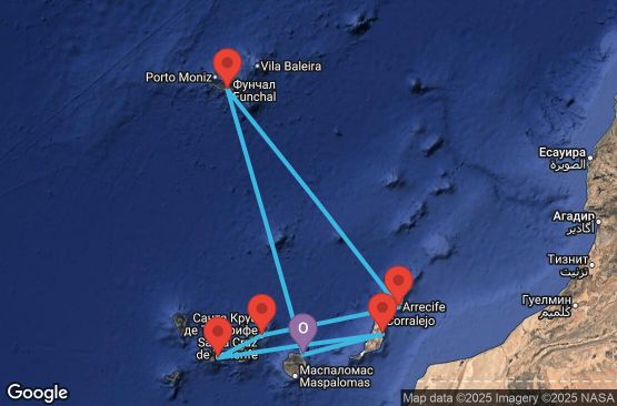 Маршрут на круиз Canary Islands, Madeira , Spain - LPA07A10