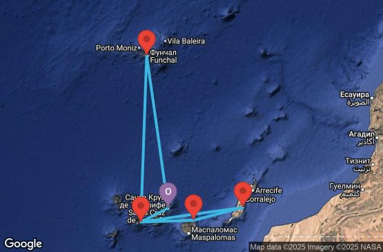 Маршрут на круиз Canary Islands, Spain, Madeira - TCI07A1T