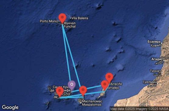 Маршрут на круиз Canary Islands, Spain, Madeira - TCI07A1U