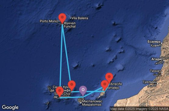 Маршрут на круиз Canary Islands, Madeira , Spain - LPA08A02