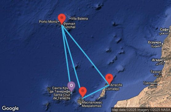 Маршрут на круиз Canary Islands, Madeira - TCI07A1R