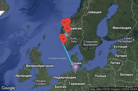 Маршрут на круиз 8 дни Германия, Норвегия - HAM08A0A