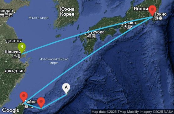 Маршрут на круиз 8 дни Япония, Тайван, Китай - UXV3