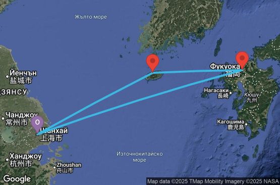 Маршрут на круиз 4 дни Китай, Южна Корея, Япония - UX4Z