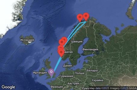 Маршрут на круиз 12 дни Норвежки фьорди - STRA12CNNSOUSOU