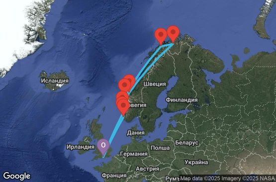 Маршрут на круиз 12 дни Норвежки фьорди - STRA12CNNSOUSOU