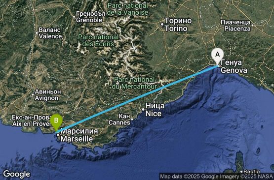 Маршрут на круиз 1 ден Италия, Франция - UYKJ