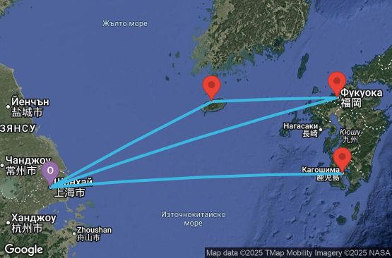 Маршрут на круиз 8 дни Китай, Южна Корея, Япония - UYKO