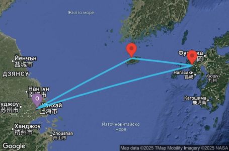 Маршрут на круиз 4 дни Китай, Южна Корея, Япония - UYU4