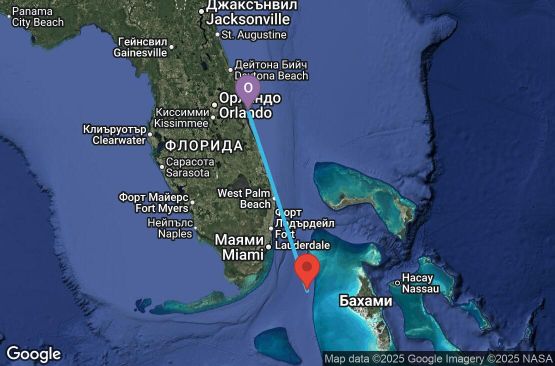 Маршрут на круиз 3 дни САЩ, Бахамските острови - UYSH
