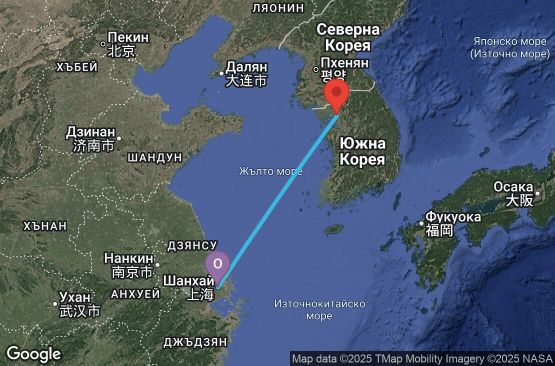 Маршрут на круиз 4 дни Китай, Южна Корея - UYU1