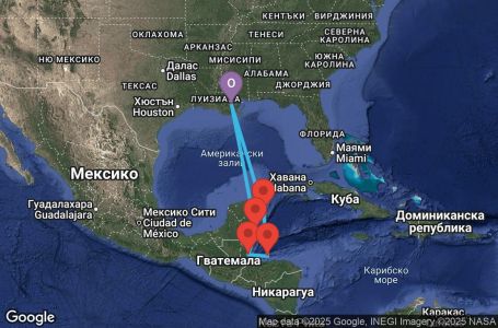 Маршрут на круиз 7 дни Западни Кариби от Ню Орлиънс - GWNO07CNNMSYMSY