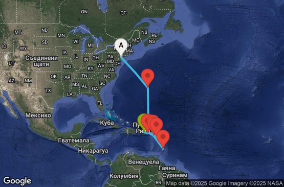 Маршрут на круиз 10 дни Южни Кариби от Пуерто Рико - PRIM10CNNNYCSJU