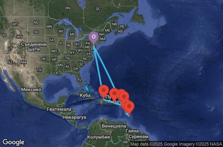 Маршрут на круиз Caribbean-Philadelphia (PHL/PHL) - PRLC12CNNPHLPHL