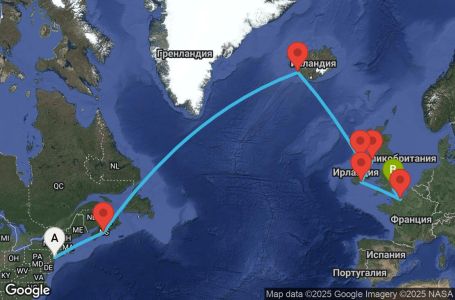 Маршрут на круиз 15 дни Преход между два континента - PRTR15CNNNYCSOU