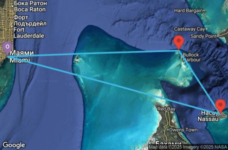 Маршрут на круиз 3 дни Кратък бахамски круиз - JYBA03CNNMIAMIA