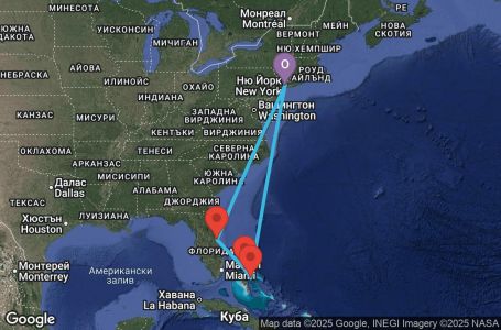 Маршрут на круиз Bahamas - New York (NYC/NYC) - BAHM08CNNNYCNYC