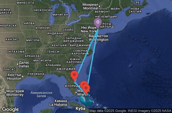 Маршрут на круиз Bahamas - New York (NYC/NYC) - BAHM08CNNNYCNYC
