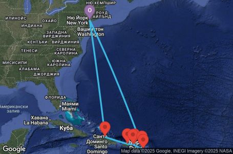 Маршрут на круиз 12 дни Източни Кариби от Ню Йорк - BLCB12CNNNYCNYC
