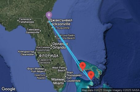 Маршрут на круиз 4 дни Кратък бахамски круиз - DWNB04CNNJAXJAX
