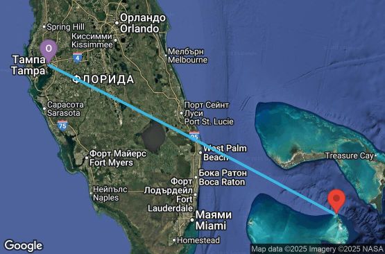 Маршрут на круиз 4 дни Кратък бахамски круиз - STCR04CNNTPATPA