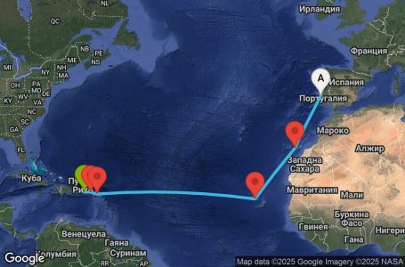 Маршрут на круиз 13 дни Преход между два континента - VIVA13CNNLISSJU