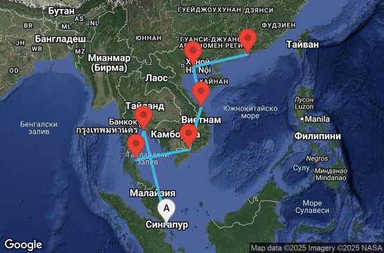 Маршрут на круиз Asia - East Asia (SIN/HKG) - JDPL11CNNSINHKG