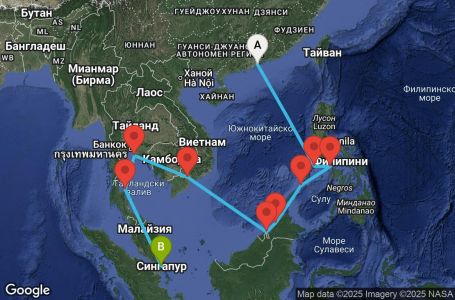 Маршрут на круиз Asia - East Asia (HKG/SIN) - JDDP14CNNHKGSIN