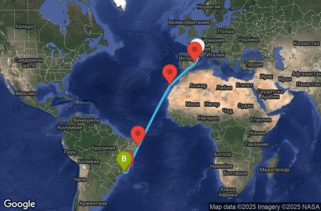 Маршрут на круиз 15 дни Испания, Бразилия - UYXP
