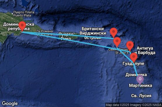 Маршрут на круиз Antilles - FDF07A2B