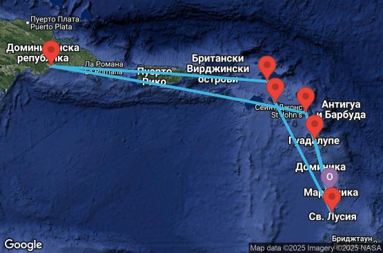 Маршрут на круиз Antilles - FDF08A0F