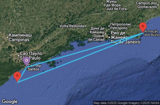 Маршрут на круиз 4 дни Бразилия - UYUD