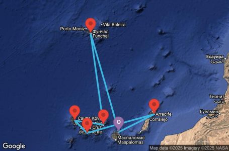 Маршрут на круиз Canary Islands, Madeira , Spain - LPA07A1A