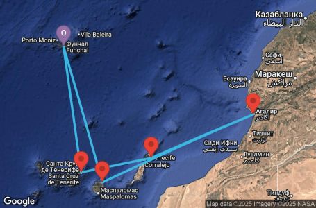 Маршрут на круиз Madeira , Canary Islands, Morocco - FNC07A0Z