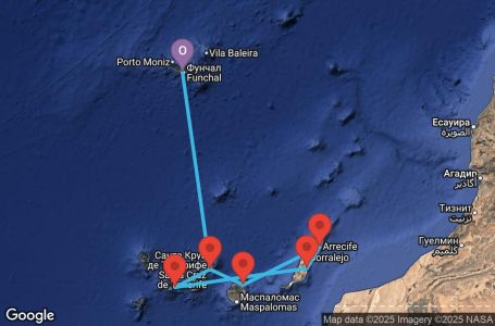 Маршрут на круиз Madeira , Canary Islands, Spain - FNC07A18
