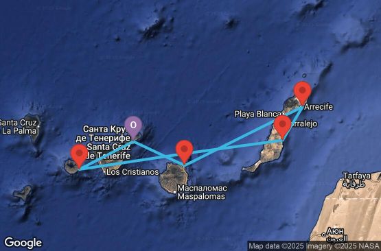 Маршрут на круиз Canary Islands, Spain - TCI05A0E