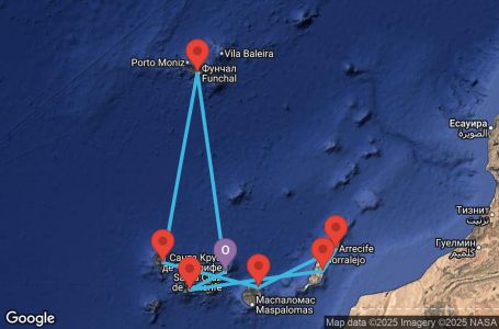 Маршрут на круиз Canary Islands, Spain, Madeira - TCI07A1X