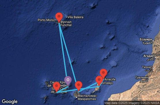 Маршрут на круиз Canary Islands, Spain, Madeira - TCI07A1Y