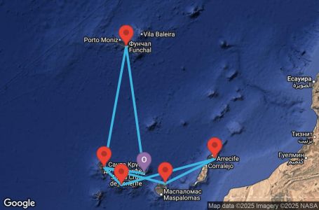 Маршрут на круиз Canary Islands, Spain, Madeira - TCI07A24