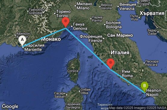 Маршрут на круиз France, Italy - MRS03A23