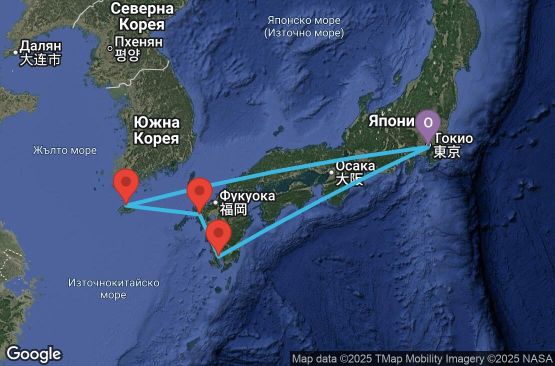 Маршрут на круиз 6 дни Япония, Южна Корея - UYYQ
