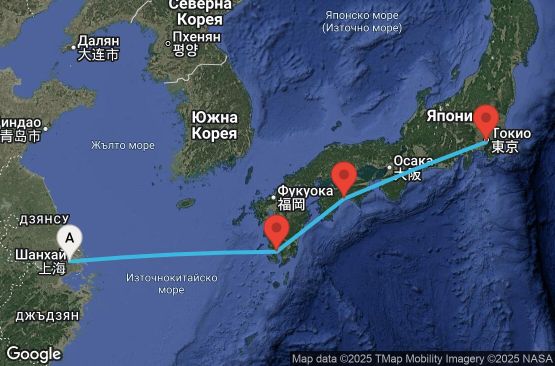 Маршрут на круиз 6 дни Китай, Япония - UYYN