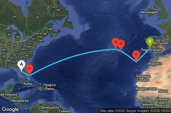 Маршрут на круиз 13 дни Преход между два континента - DAWT13CNNTPALIS