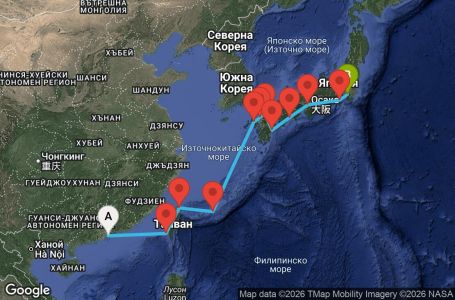 Маршрут на круиз 11 дни Япония - JADH11CNNKGTOK