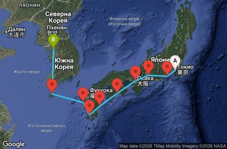 Маршрут на круиз 9 дни Япония - JADT09CNNTOKINC