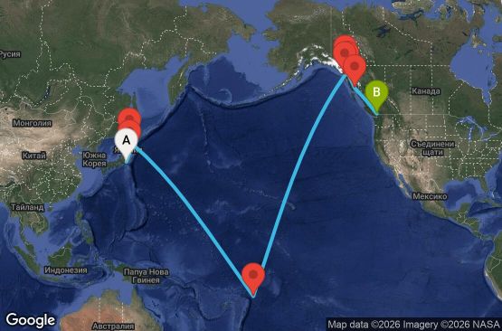 Маршрут на круиз Transpacific (YOK/VAN) - JADCCNN15YOKVAN