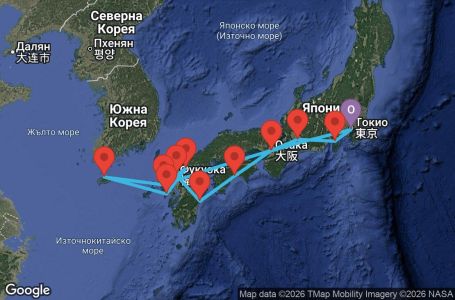 Маршрут на круиз 11 дни Япония - JADO11CNNTOKTOK